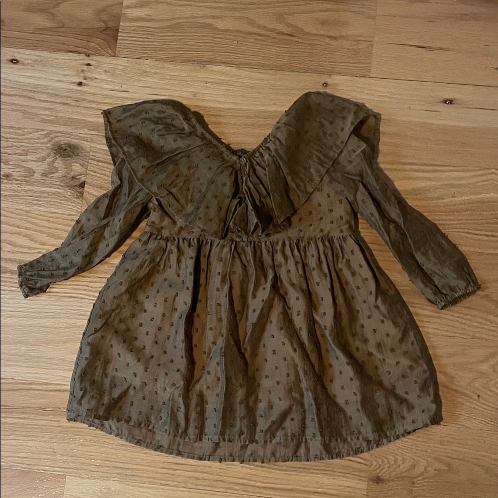 Rylee + Cru Noralee Brown Dot Girls Dress